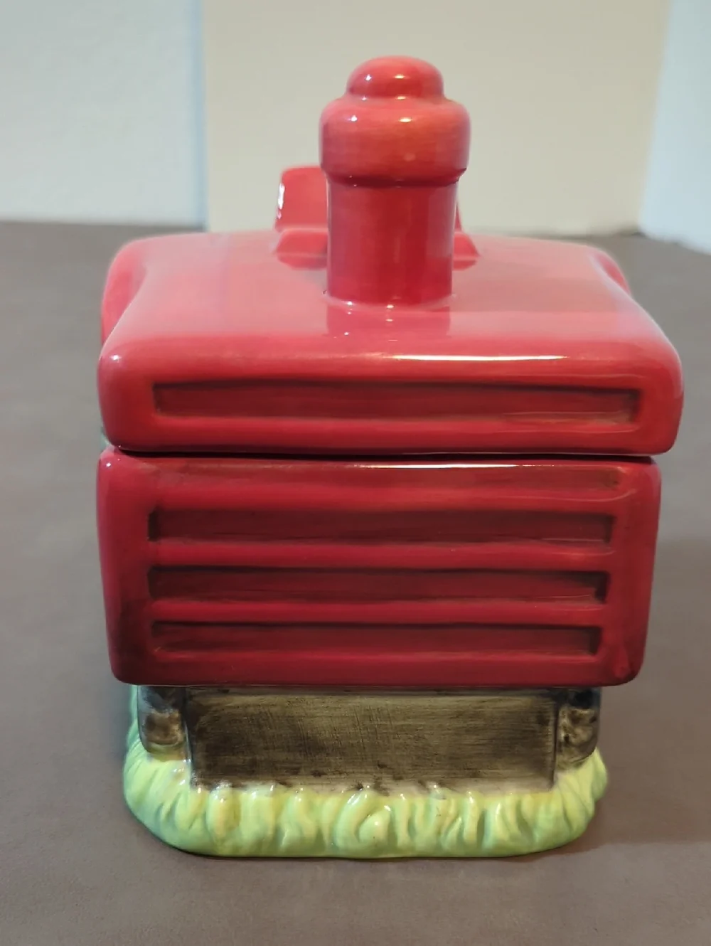 Ceramic Red Farm Tractor Blonder Home Cookie Jar Canister Linda Picken